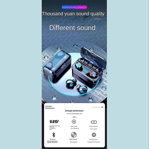 S10pro Tws Bluetooth Headset Bluetooth 5.2 Bilateral Stereo Touch Headset Med 2200ma Digital Display Ladeboks Hvit
