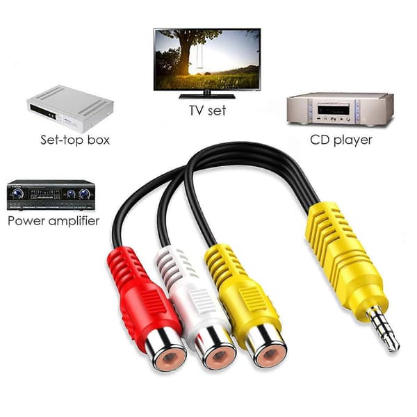 3,5 mm - 3 RCA -kaapeli videokomponentti AV-sovitinkaapeli