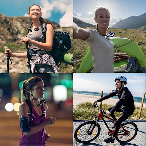 2500MAH Bærbar Vifte, Nakkevifte, Håndfri USB Mini Nakkevifte Bærbar Oppladbar Bordvifte for Sport, Kontor, Hjem, Utendørs