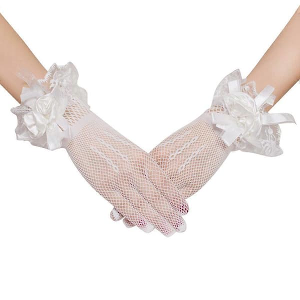 Brudehandsker til bryllup Elegant gaze Kort tilbehør til kvinder Hvid One Size
