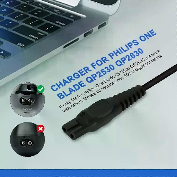 8V USB-ladekabel strømledning til Philips til Norelco One blade QP2530 QP2630 HQ850 HQ912 HQ913 HQ914 HQ915 Trimmer Barbermaskine
