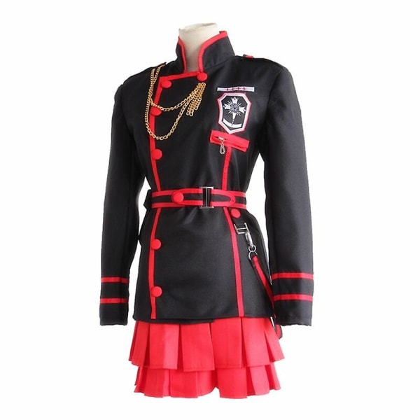 Anime D.gray-man Linali Lenalee Lee Allen Walker Cosplay kostymer Svart skoluniform Qutfit kostym Halloween outfit klänning peruk only wig S