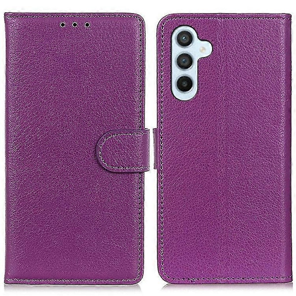 Kompatibelt Plånboksfodral för Samsung Galaxy A26 5G PU Läder Telefonskal Litchi Textur Purple