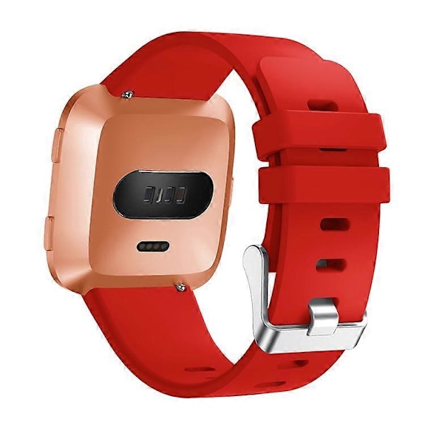 Silikone Smart Watch Rem [Stor Størrelse] Kompatibel med Fitbit Versa Lite/Versa/Versa 2 Red