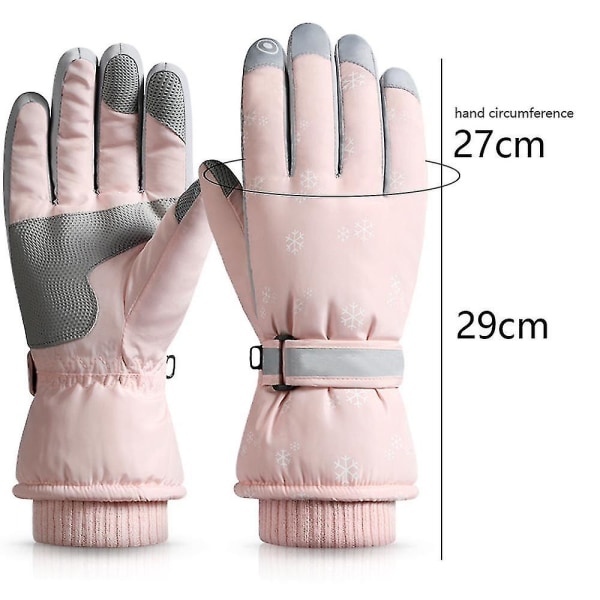 Lumihanskat Vedenpitävät Talvi Ski Gloves Lämpimät neutraalit käsineet Sakura Powder (Snowflake) SK22