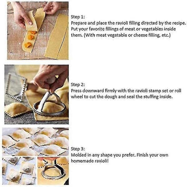 5 Deler Ravioli Stempelsett, Ravioli Kutter Stempelsett Maker