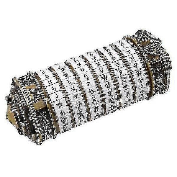 Da Vinci Kombinationslås, metal Cryptex sæt hvid & bronze farve