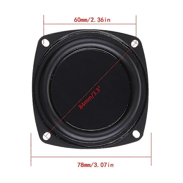 Passiv Radiator Bas Högtalare Woofer 3 Tum Vibrerande Platt Membran