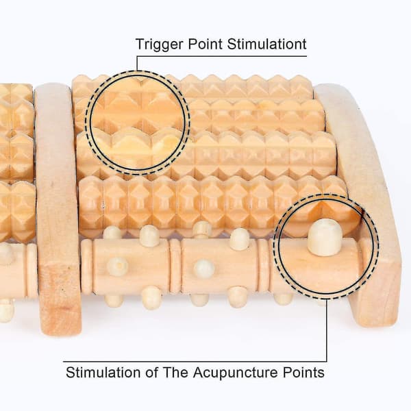 Fotmassage Roller i Trä, Fotmassage för Stressreducering, Kramper, Osteoartrit