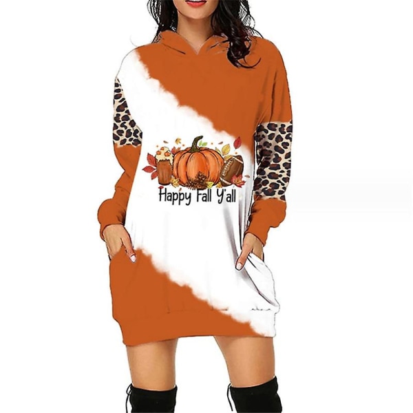 Halloween muotihupparit minimekko naisille Halloween Hocus Pocus -asu syksyinen pitkähihainen hupullinen mekko style 7 5XL