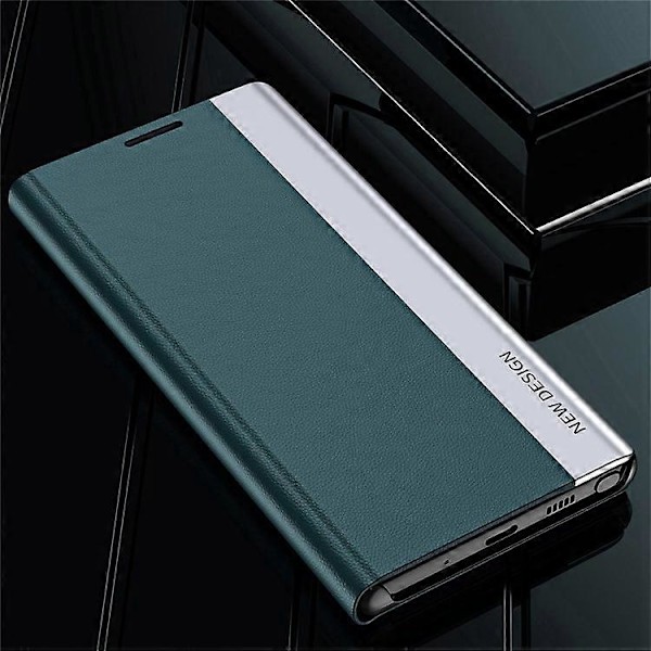 Kompatibel med Samsung Galaxy M23 5G / F23 5G Elektroplettering PU Læder Cover Fuld Beskyttelse Stand Telefon Cover Azure