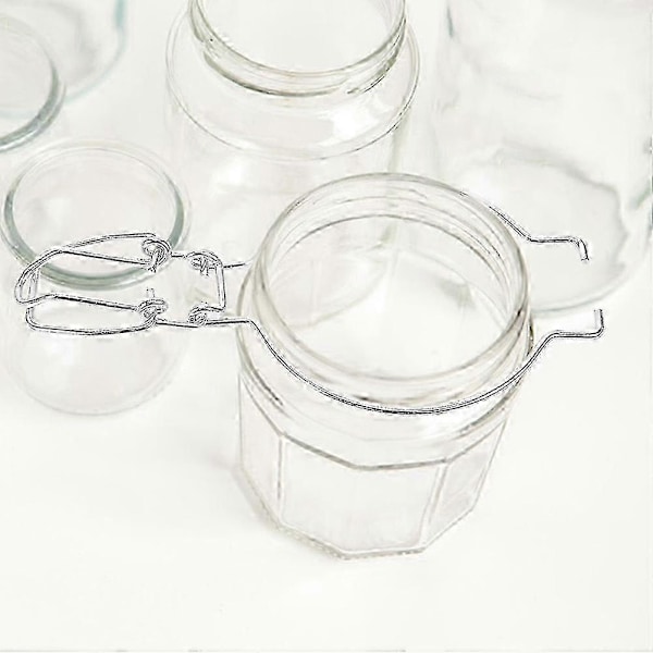 12 stk. Glas Konserveringsglas Tilbehør Wire Klemmer Rustfrit Stål Bred Mund Glas Krukker Forseglet Spænde Beholder Låsning 2 Størrelser SZRH