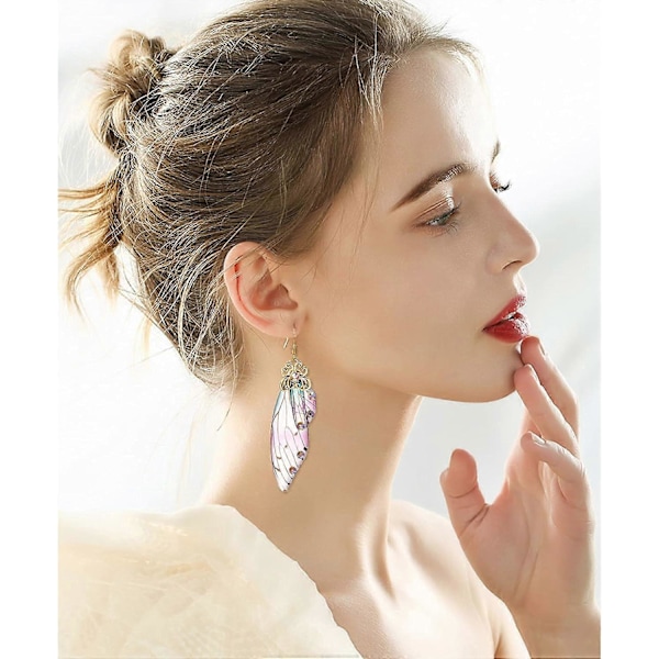 Heyone Butterfly Wing Drop Dangle Ørepynt Gullbelagt Krystall Rhinestone for kvinner jenter bryllup Smykker