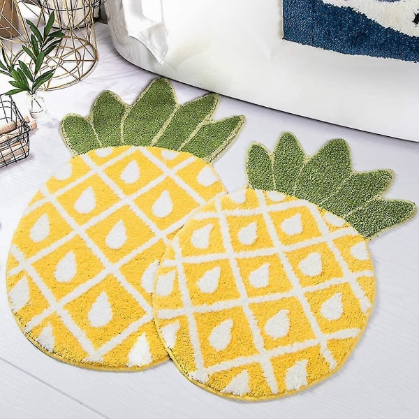 Tflycq ananas-ovimatto, liukumaton aluematto Sarjakuva ananas-tervetulomatto kodin sisustukseen Olohuone Makuuhuone Kylpyhuone Hedelmä Sisämatto Konepesukone