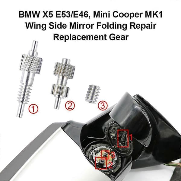 Bil Bakspejl Gear Reparationssæt Auto Tilbehør til X5 E53 E46 Mini MK1