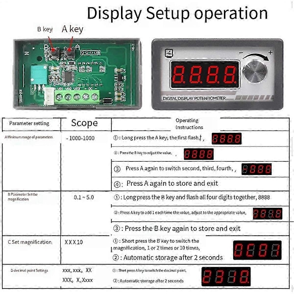 Digital Display Potentiometer Variabelt Motstånd 10k Ω Resistans Signalsimulator för Hastighetskontroll Utgåva 2