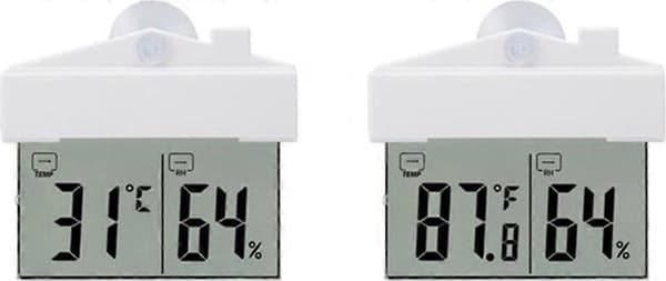 Vinduestermometer digitalt LCD hygrometer, indendørs og udendørs selvklæbende vinduestermometer