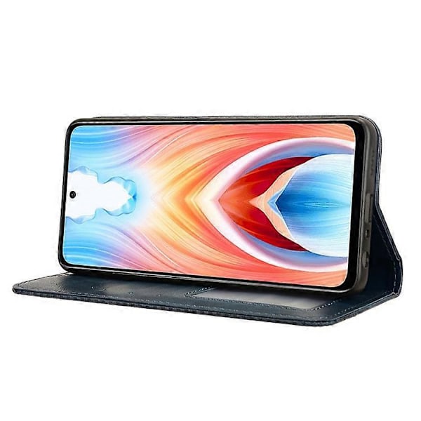 Kompatibelt Skal för Oppo A79 5G / A2 5G Retro PU Läder Magnetisk Självstängande Plånboksfodral Blue
