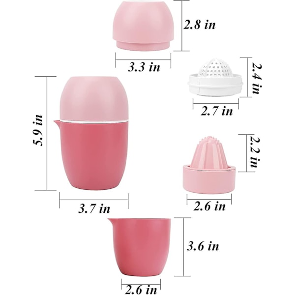 Manuel Citruspresser med Unikt Citronformet Design To Anvendelsesmåder til Forskellige Frugter (pink) 15*10cm Jiujiuso