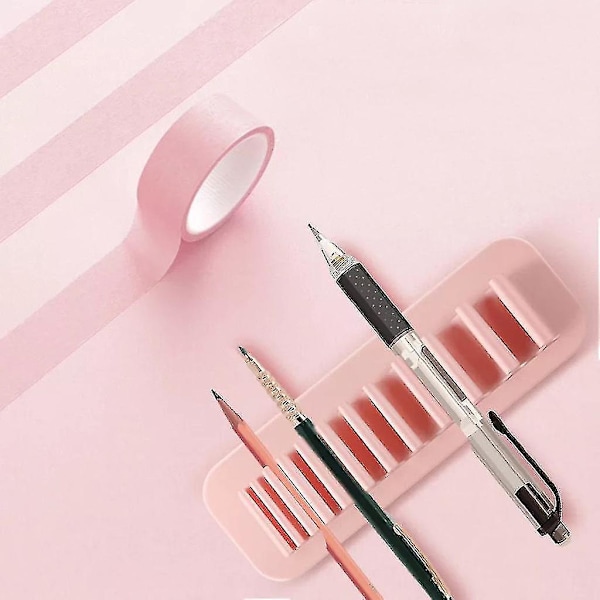 Silikone Kosmetik Makeup Pen Holder Tandbørsteholder Papirholder Badeværelse pink 1 stk