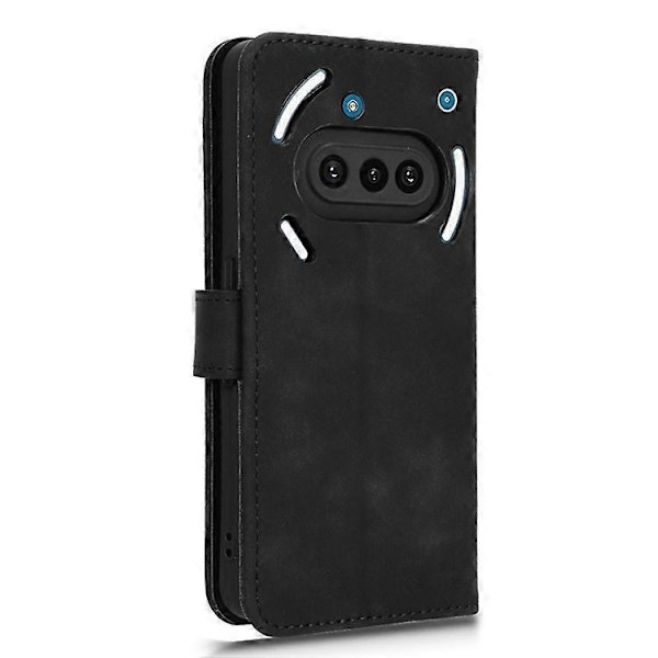 Kompatibel med Nothing Phone (3a) Læder Etui Hudfølelse Anti Drop Wallet Flip Telefon Cover Black
