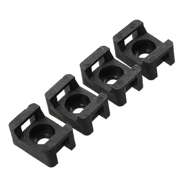 Svart 4.5mm Bredd Kabelbindarfäste Sadeltyp Monterings Tråd Hållare 100st