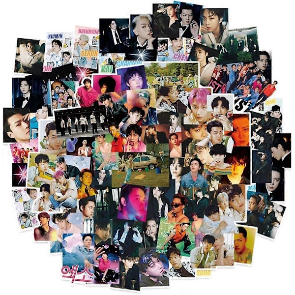 Kpop-poikabändi EXO Exist -tarrat 100 kpl, EXO-tarrapakkaus, söpöt EXO Exist -albumitarrat, Kpop-fanituotetarrat, EXO-lahja faneille, tytöille, tyttärelle
