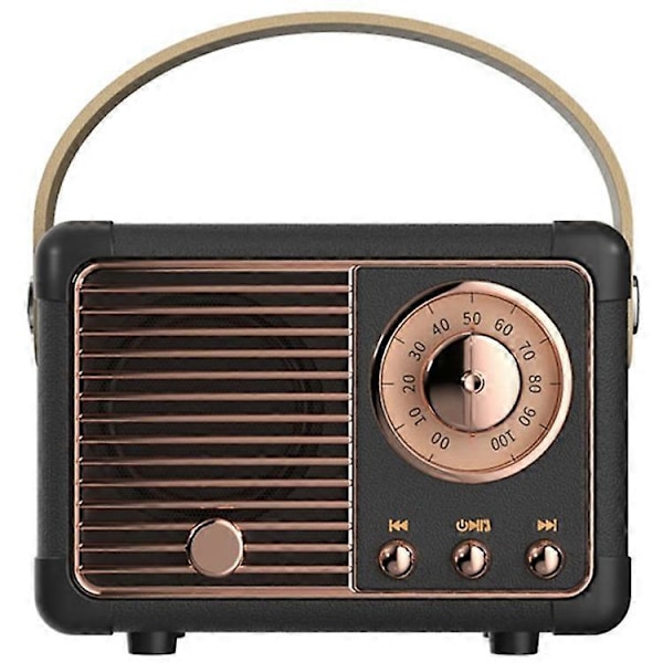 HM11 2:a Gen Retro Bluetooth Högtalare Portabel Trådlös Högtalare Stöd U-disk TF-kort AUX Black