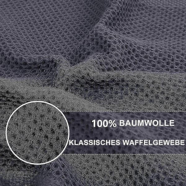 6-pack Premium 100% Bomull Frotté Diskhanddukar, Superabsorberande Disktrasor med Hängögla Dark gray 34*73cm