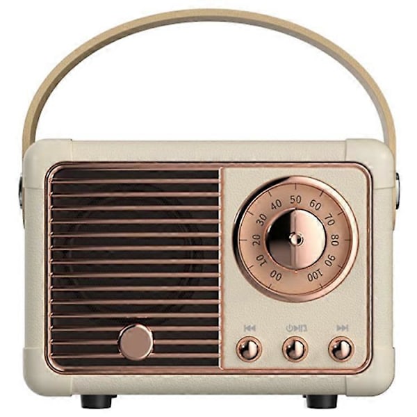 HM11 2:a Gen Retro Bluetooth Högtalare Portabel Trådlös Högtalare Stöd U-Disk TF-kort AUX White