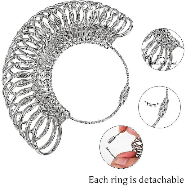 Ringstorleksmätare, ringmätare i aluminium och fingermått