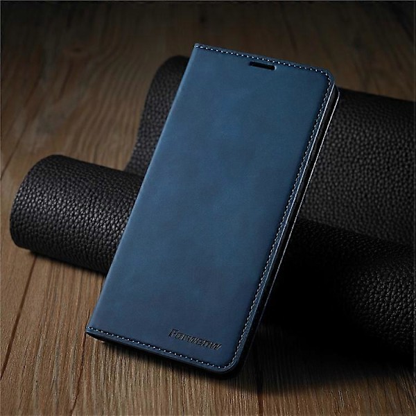 FORWENW Kompatibelt för Samsung Galaxy S23+ Hudvänligt Läder Mobiltelefonfodral Ställ Fantasy Series Flip Plånboksfodral Blue