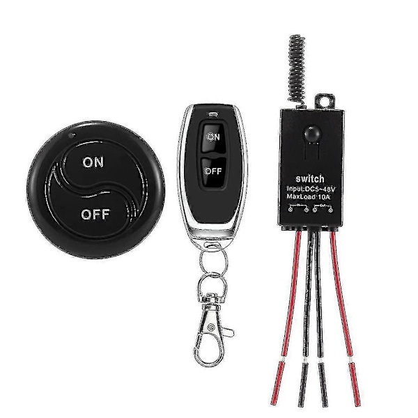 433 MHz:n langaton kauko-ohjainkytkin, DC12V/24V/48V/72V 40A rele RF-kytkin 100 metrin pitkällä kantamalla R-M