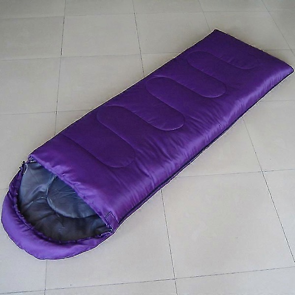 Lättviktig, bärbar, vattentät sovsäck för varmt och kallt väder för vuxna och barn - Camping 180+30*75cm Lila