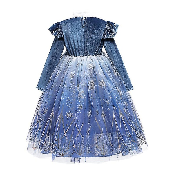 Frozen Winter Elsa Prinsessa Mekko Lapsi Tyttö Lumikuninga Vestido Cosplay Vaatteet Elza Halloween Joulupuku Elsa 2 2T (Size 100)