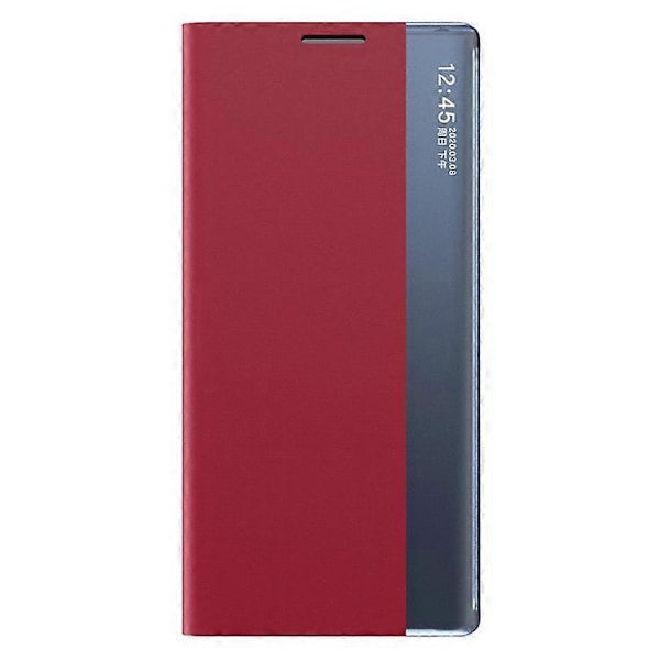 Kompatibelt för Samsung Galaxy S21 FE Fönsterfodral Anti-fall Läderskyddsskal med Ställ Red