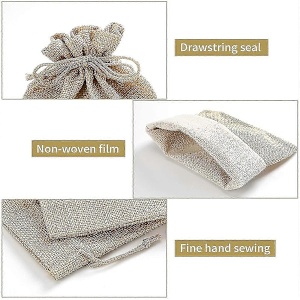20 stk. Jute Poser med Snøring for Bryllupsgaver og DIY Håndverk