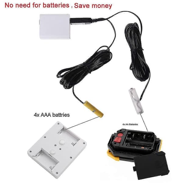 6V AA AAA Batterieliminator USB Strømforsyningskabel Erstatter 4 stk. 1,5V Batteri