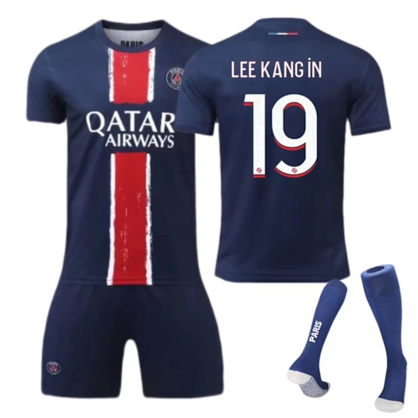 24-25 Paris Hjemme Jersey Nr. 7 Mbappe 9 Ramos Barn Voksen Dress Fotball Uniform NO.19 With Socks 16