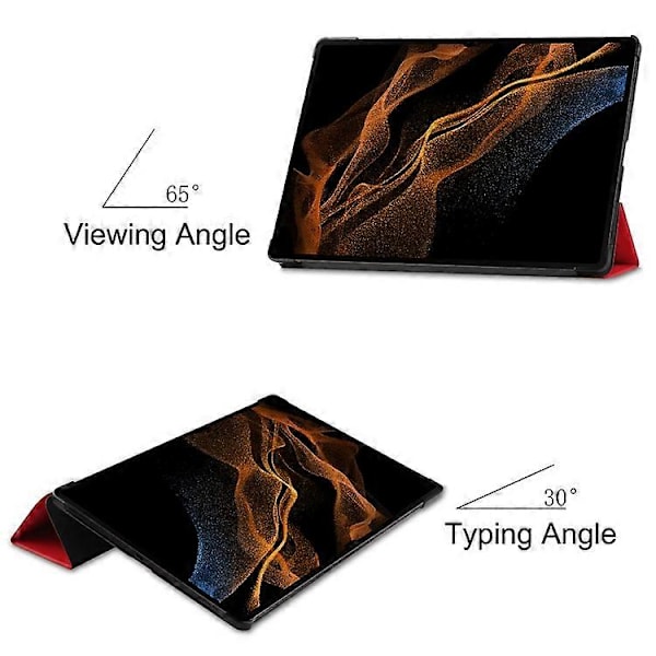 Kompatibelt Skal för Samsung Galaxy Tab S10 Ultra Anti-Drop Läderställ Tablet Cover Red