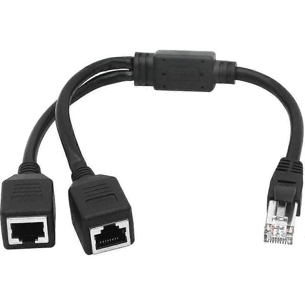 Ethernet Netværks Splitter, 1 Han Til 2 Hun Y Adapter Kabel, Ethernet Forlænger Stik CIC
