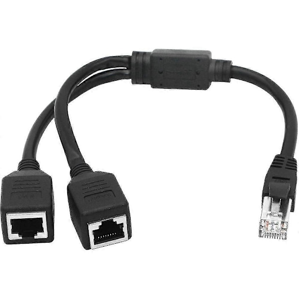 Ethernet-verkkojakaja, 1 uros - 2 naaras Y-sovitinkaapeli, Ethernet-jatkopistoke CIC