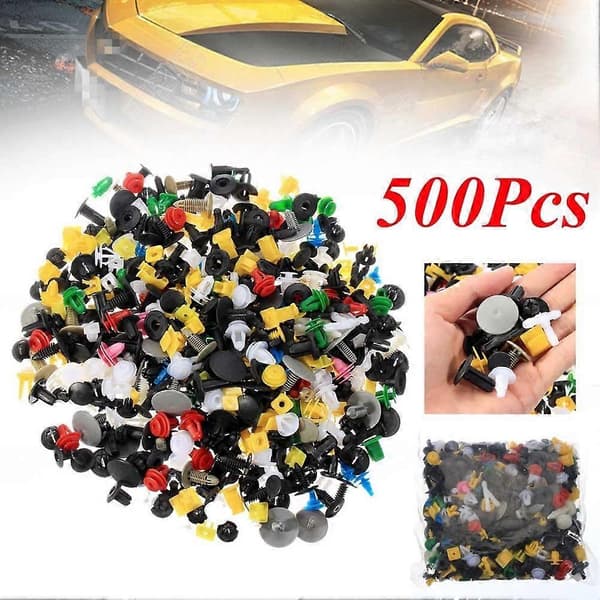 500 st Blandat Sortiment Universal Auto Clip Fordonsfäste Spänne Bil Fixerad Klämma