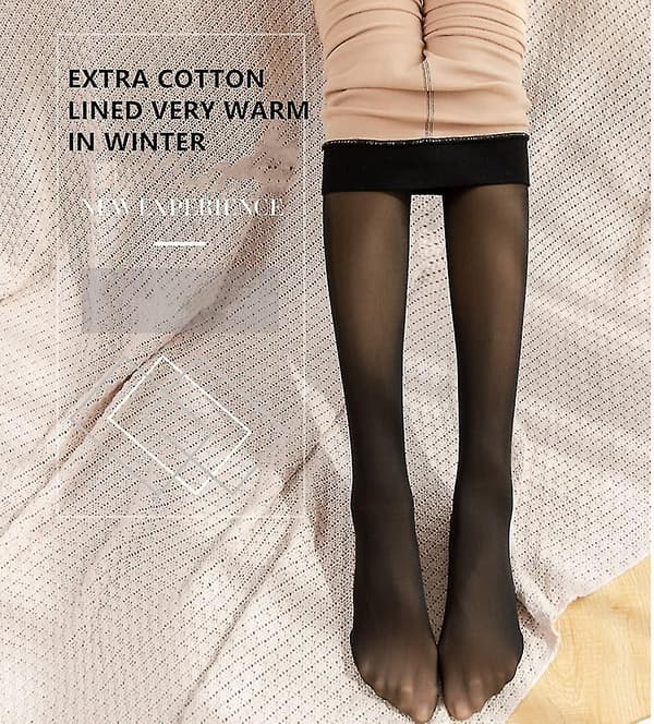 Magiske ekstra tykke varme vintertights for kvinner, dobbeltforet, elastisk termisk fleece