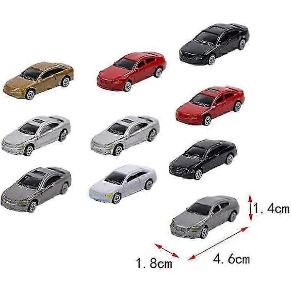 10 Pakker 1/87 Mini Modelbil Malede Bilmodeller Bygge Toglandskab Bygge Toglayout Sæt Mod