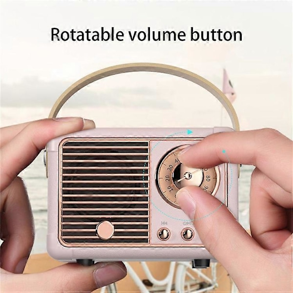 HM11 2:a Gen Retro Bluetooth Högtalare Portabel Trådlös Högtalare Stöd U-disk TF-kort AUX Black