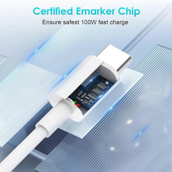 1M USB-C opladerkabel til iPhone/Samsung (USB-C til USB-C)