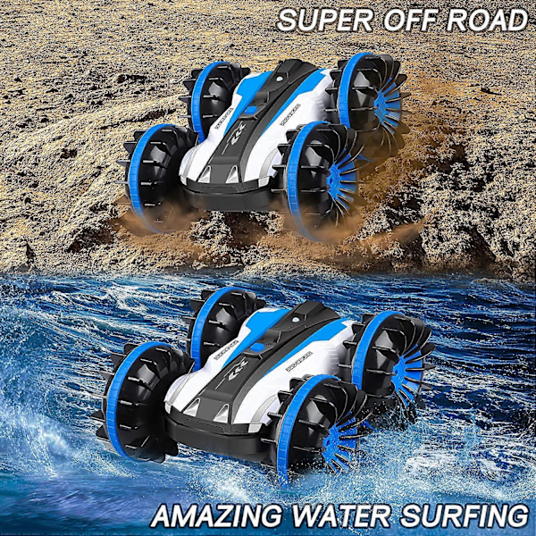 UBIUO Amfibio RC-auto lapsille, 2,4 GHz:n kauko-ohjattava vene vedenpitävä RC-monsteriauto Stunt-auto, 4WD kauko-ohjattava ajoneuvo 6-12-vuotiaille pojille