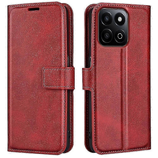 För Honor 200 Smart 5G/X7c 4G Ställfodral Anti-Repa Kalvtextur Läder Telefonskal Edition d