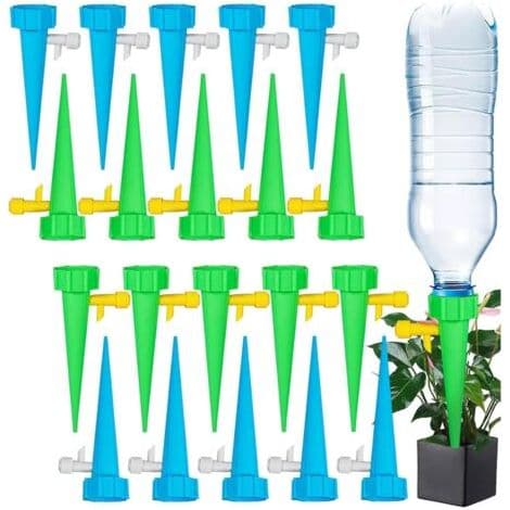 Droppbevattningssats, 20 st droppflaskor, automatisk växtspridare med ventiler, för trädgård och hem.